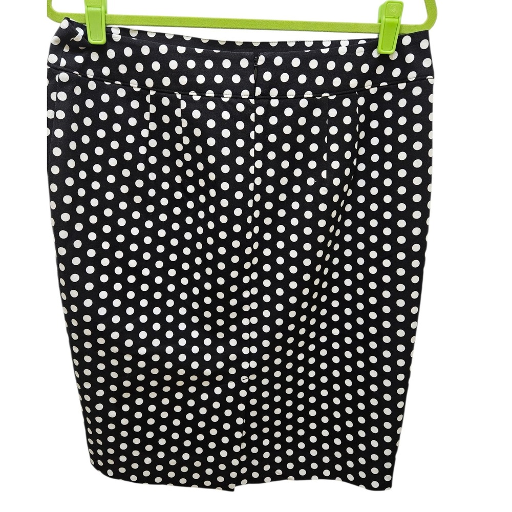 NEW Ann Taylor LOFT Polka Dot Pencil Skirt Business Career Black White Womens 12 - Picture 2 of 7